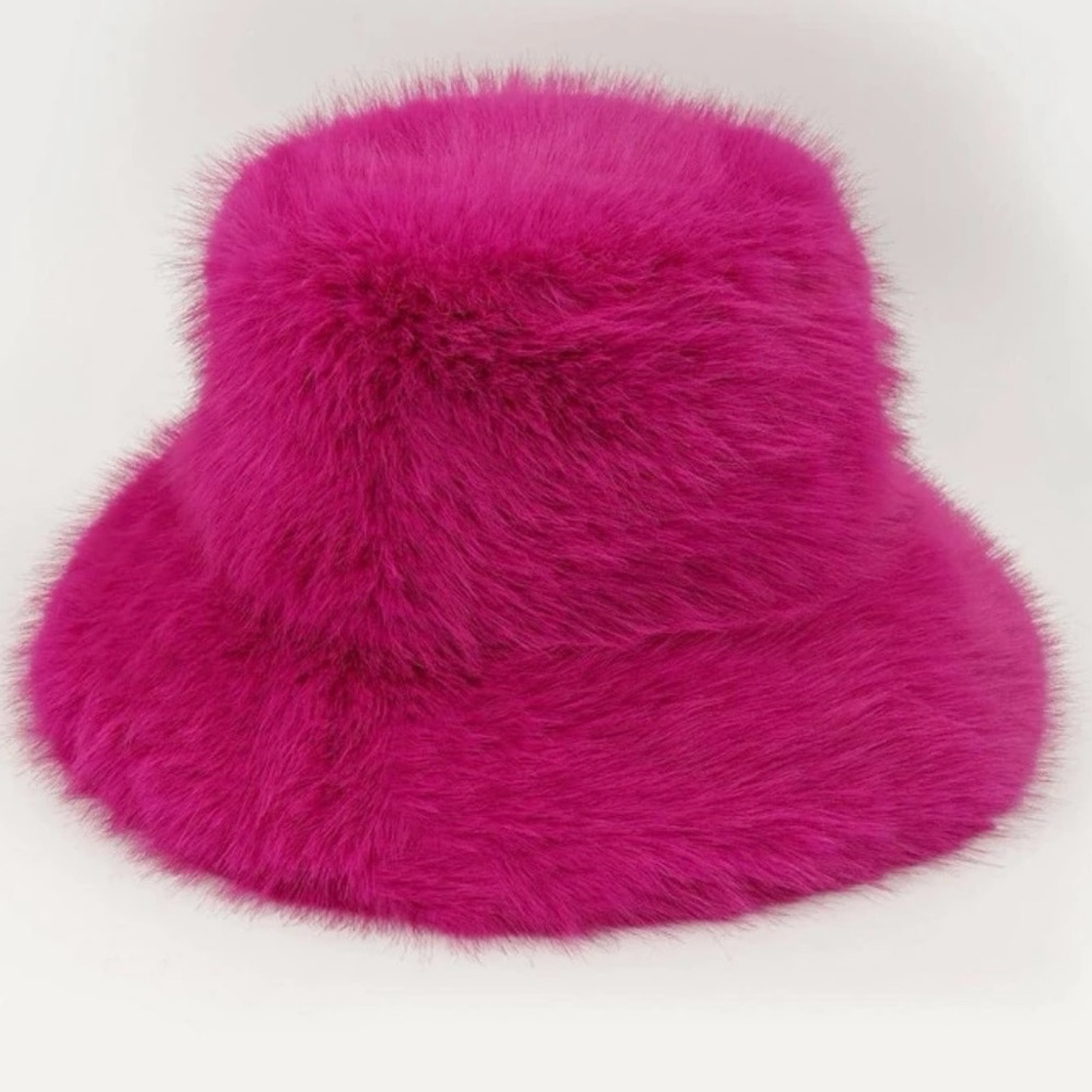 Fuzzy Pink Bucket Hat